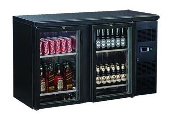 2 Door Black, Commercial Bar Fridge