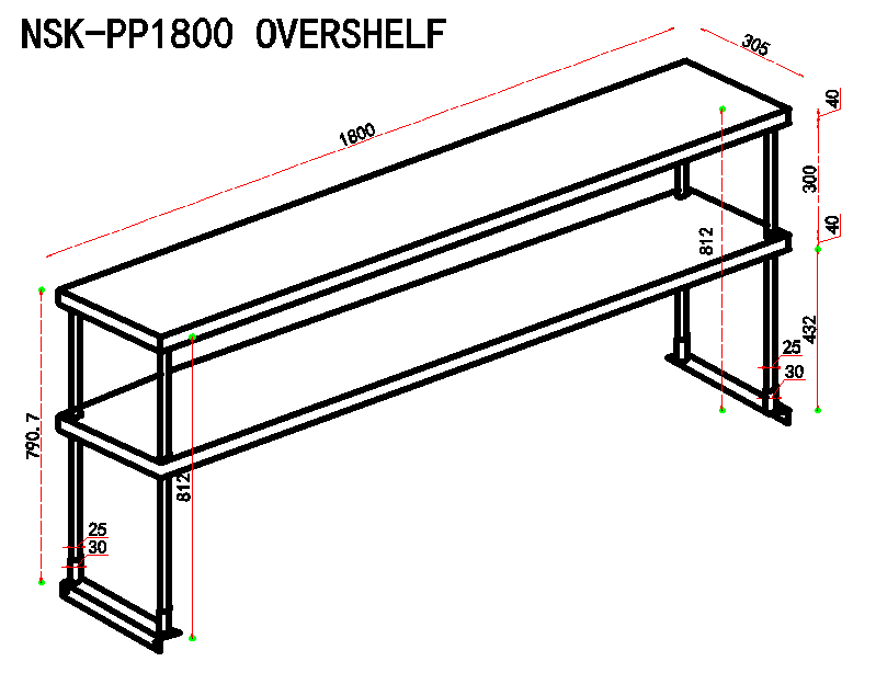 Stainless Steel Overhead Shelf