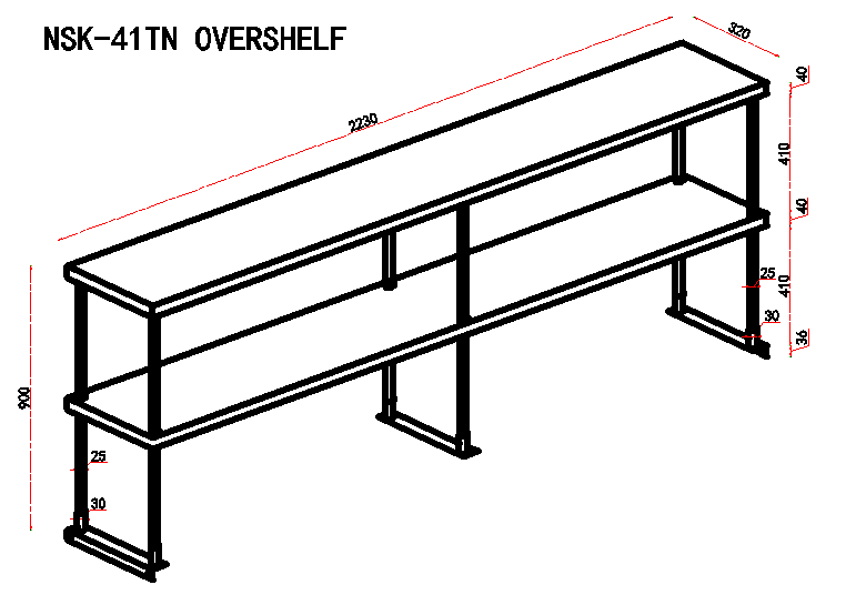 Stainless Steel Overhead Shelf