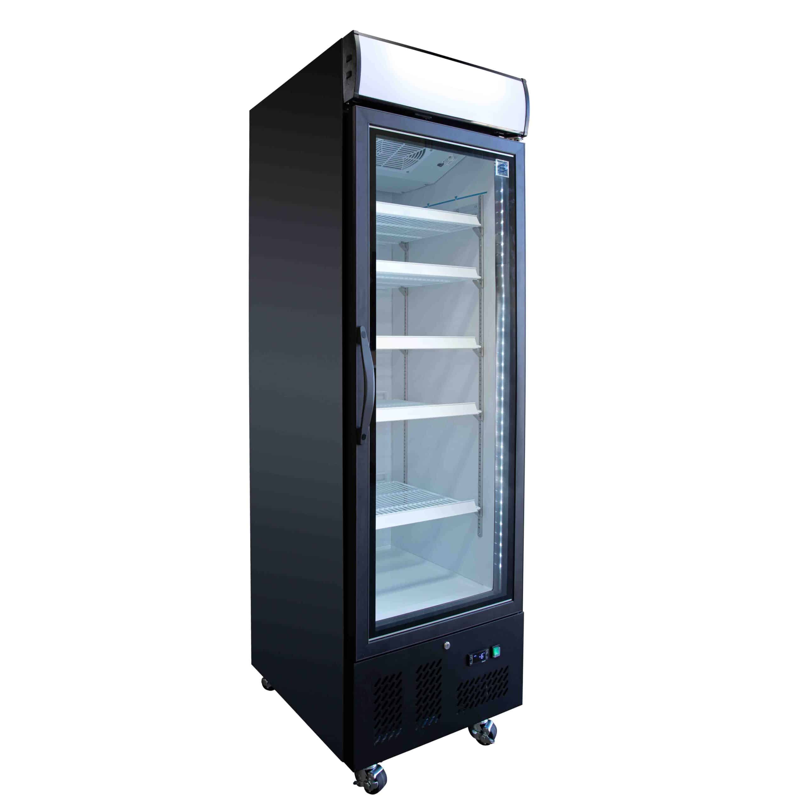 Norsk Single Glass Door Freezer Black