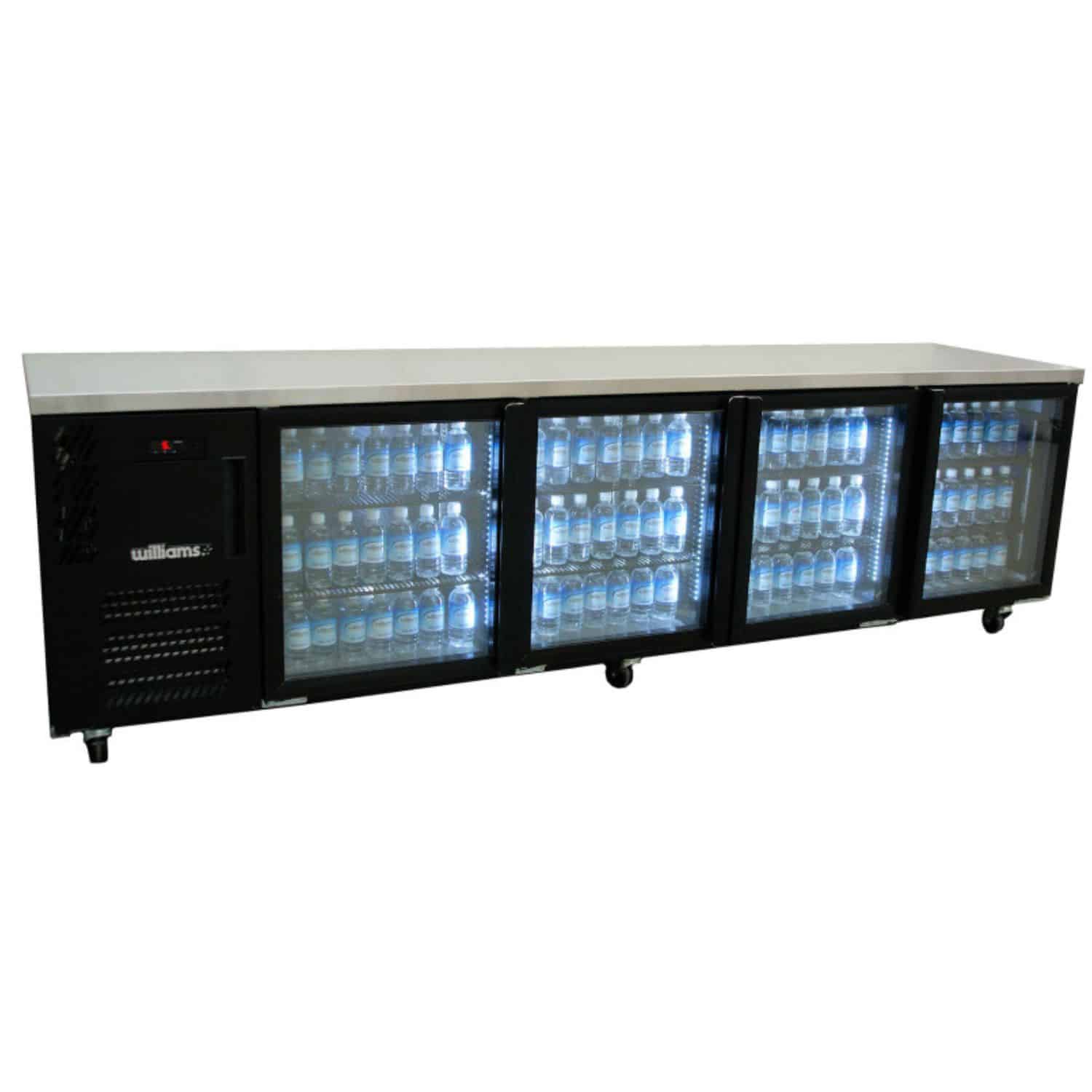 Black Four Door Bar Fridge