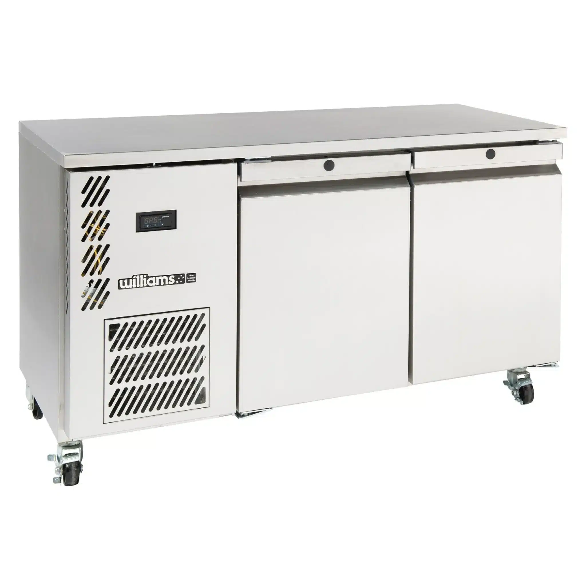 Stainless Steel Two Door Workbench Freezer