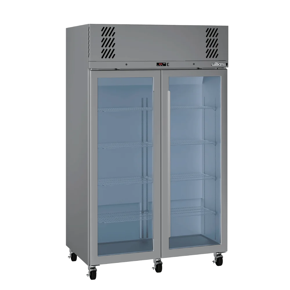 Stainless Steel Two Glass Door Freezer