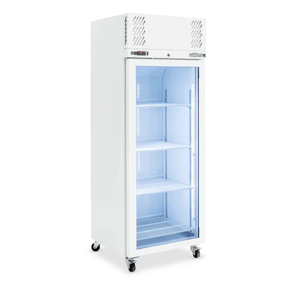 White Single Glass Door Freezer