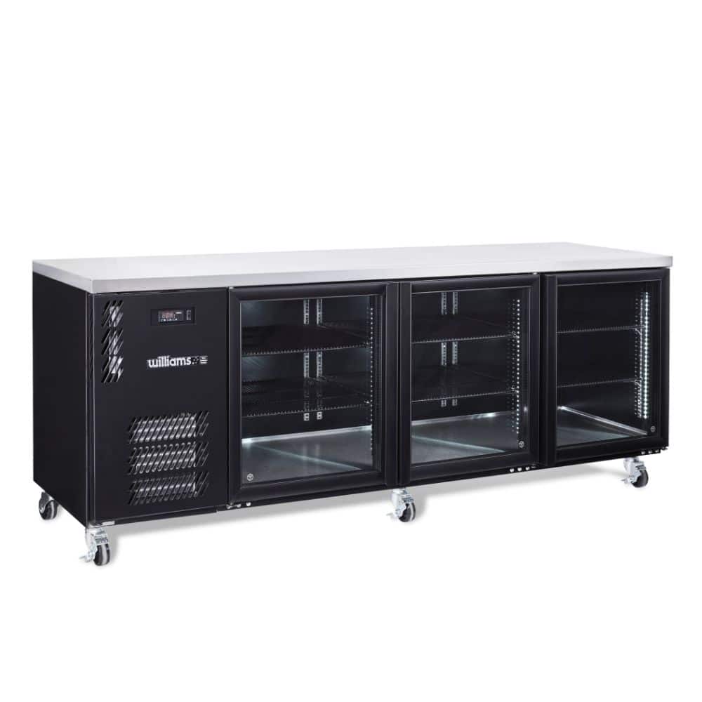 Black Three Door Bar Fridge
